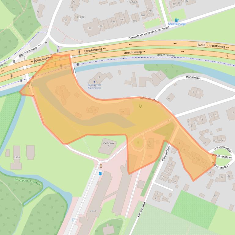Kaart van postcodegebied 3732GK.