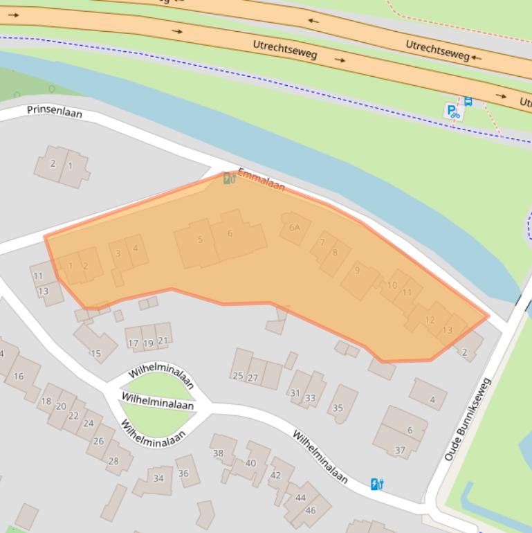 Kaart van postcodegebied 3732GM.