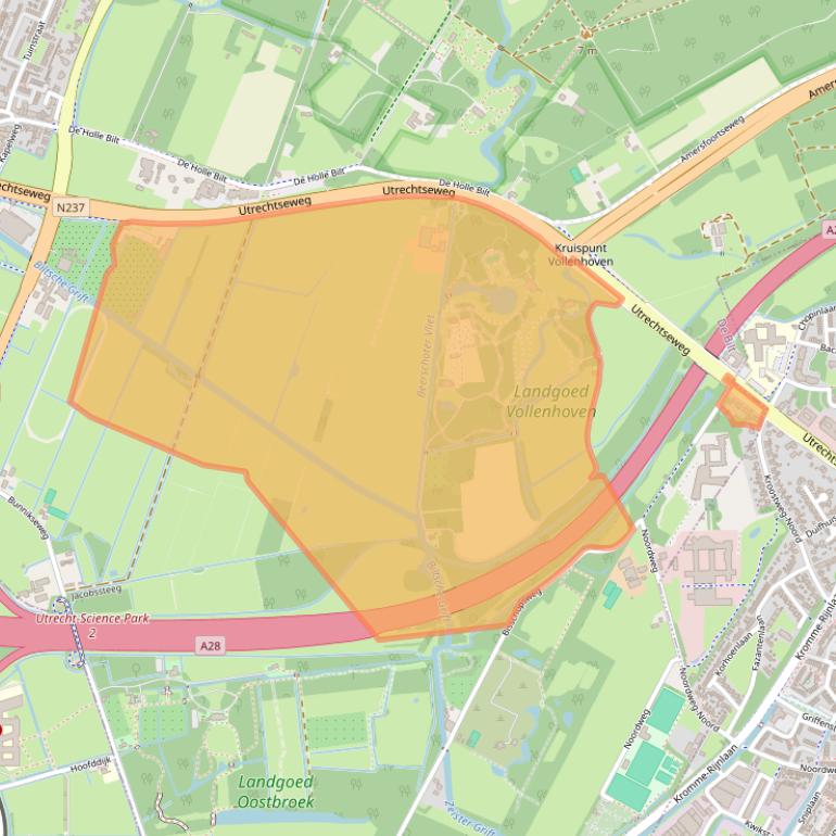 Kaart van postcodegebied 3732HA.