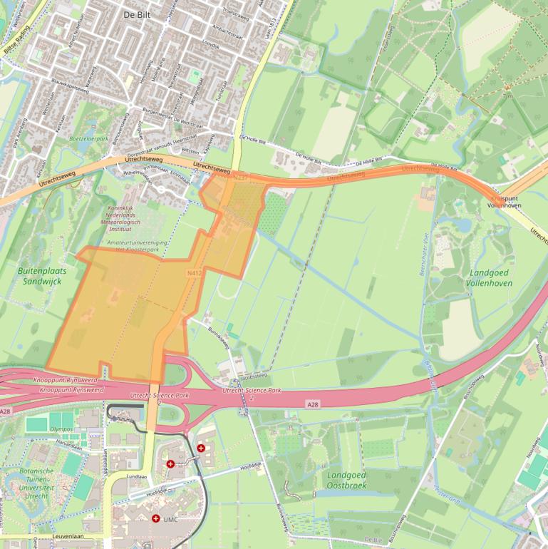 Kaart van postcodegebied 3732HX.