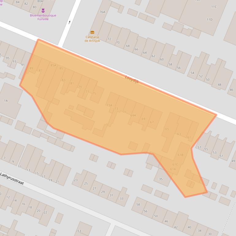 Kaart van postcodegebied 3732VC.