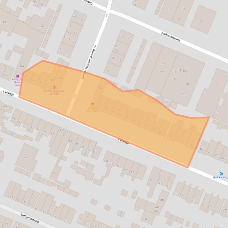 Kaart van postcodegebied 3732VG.