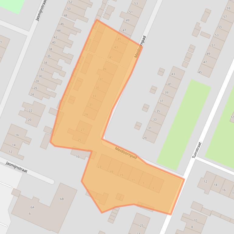 Kaart van postcodegebied 3732VP.