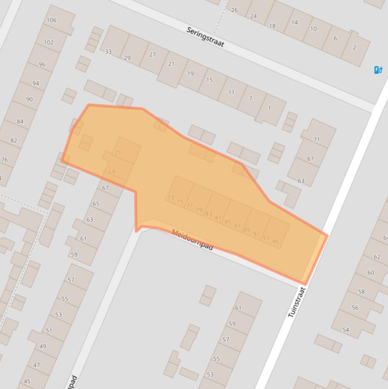 Kaart van postcodegebied 3732VS.