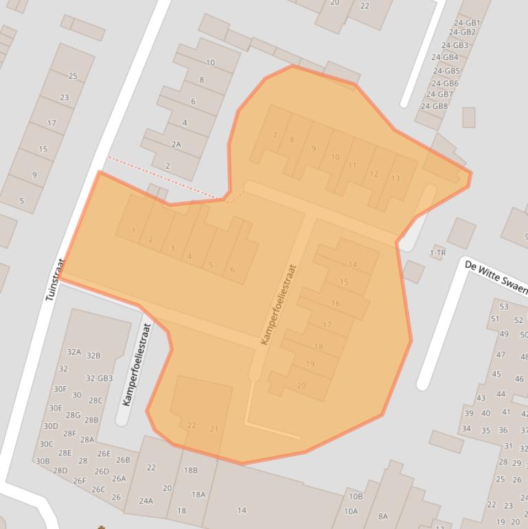 Kaart van postcodegebied 3732VT.