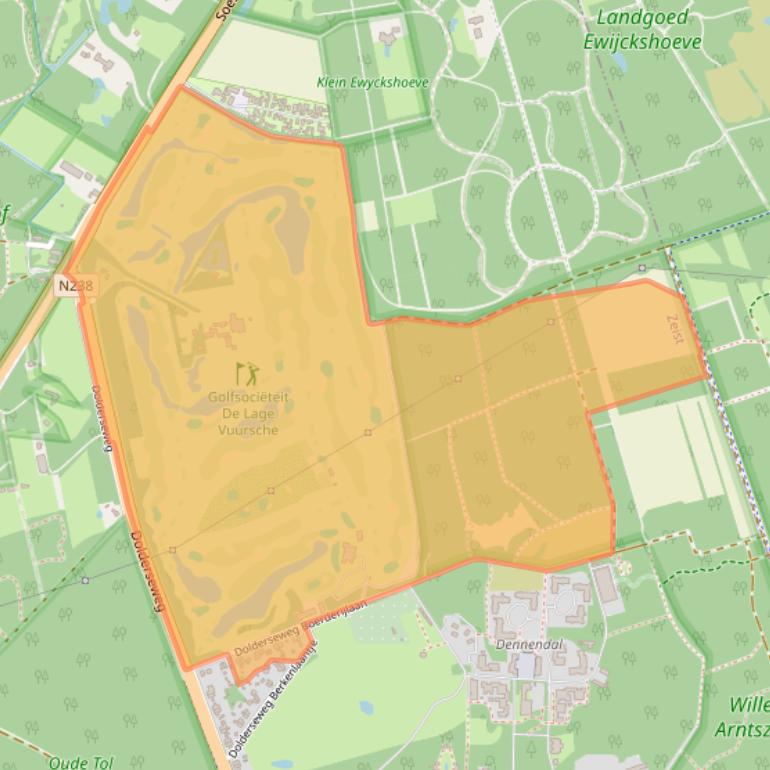 Kaart van postcodegebied 3734BS.