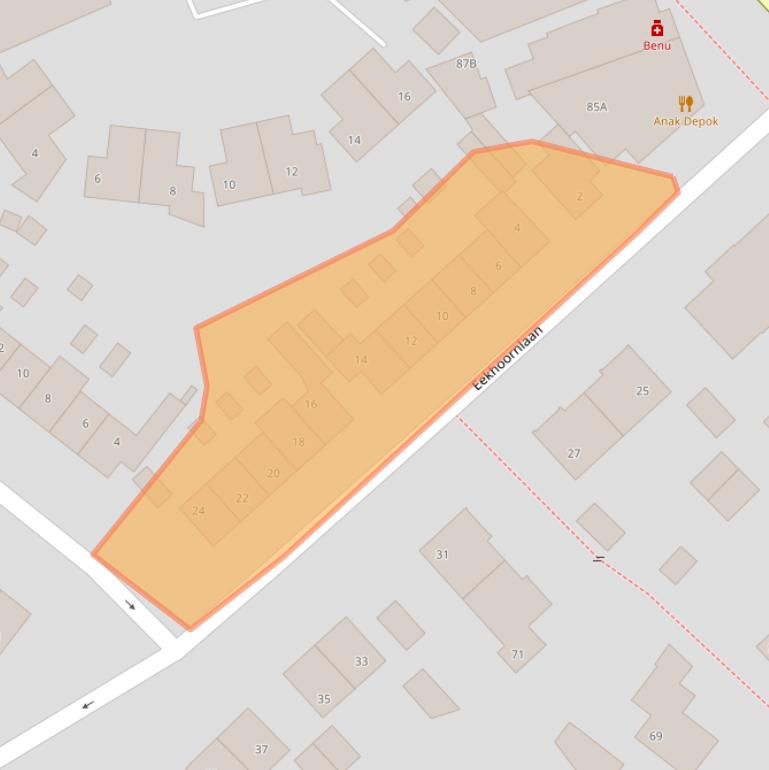 Kaart van postcodegebied 3734GX.