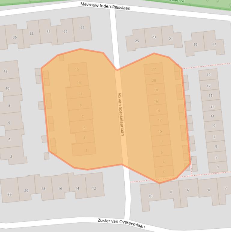 Kaart van postcodegebied 3734JD.