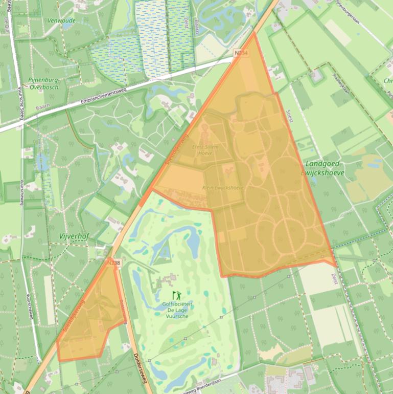 Kaart van postcodegebied 3734MH.