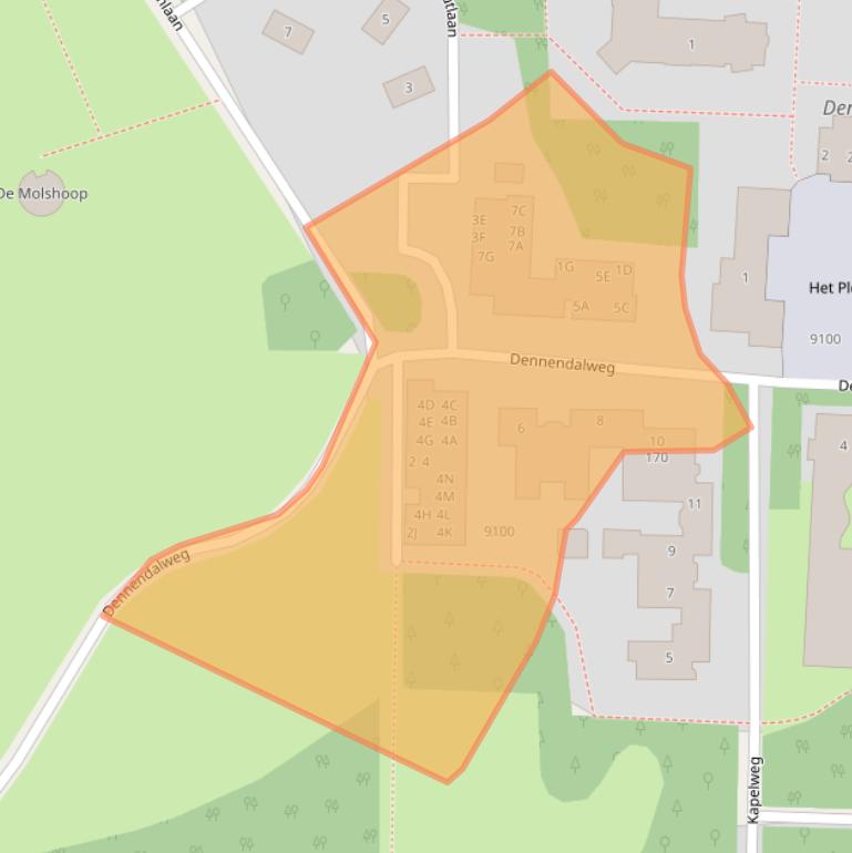 Kaart van postcodegebied 3734SB.