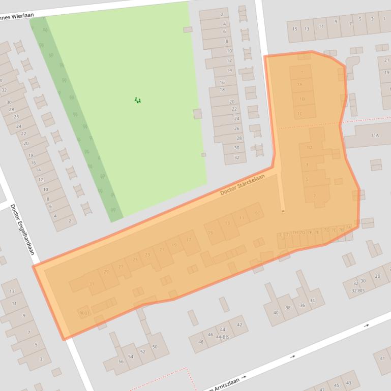 Kaart van postcodegebied 3734XA.