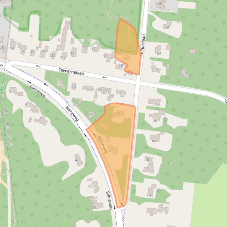 Kaart van postcodegebied 3735KE.