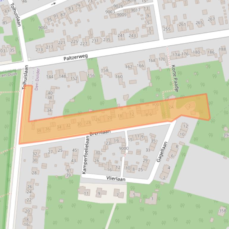 Kaart van postcodegebied 3735KJ.