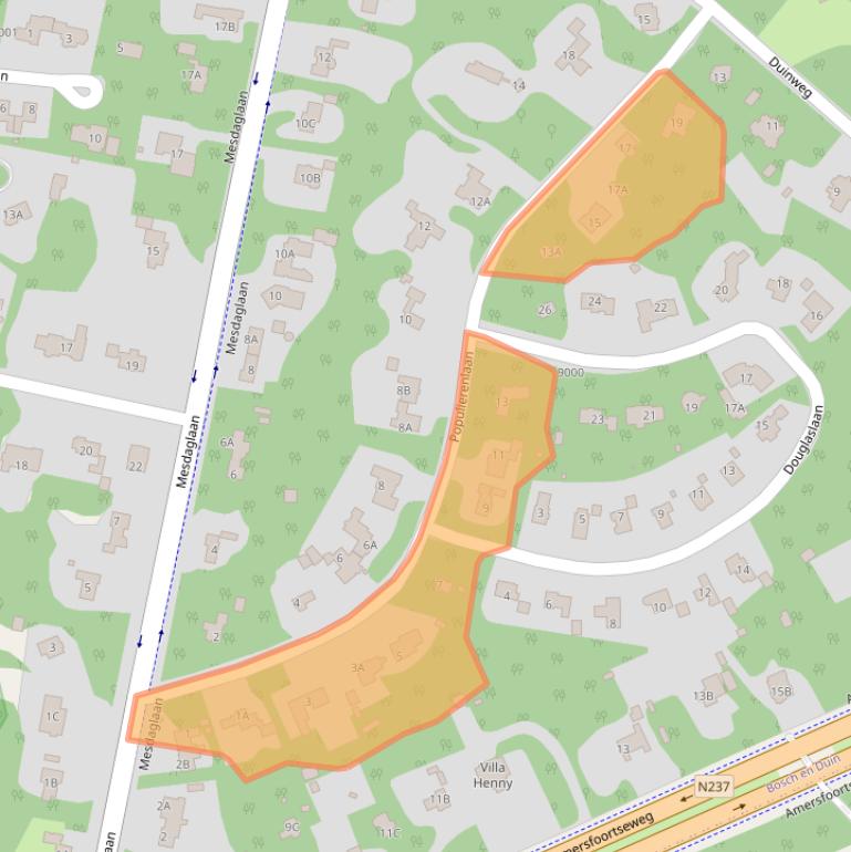 Kaart van postcodegebied 3735LG.