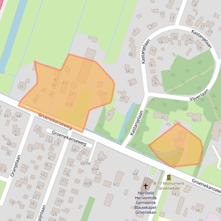 Kaart van postcodegebied 3737AB.