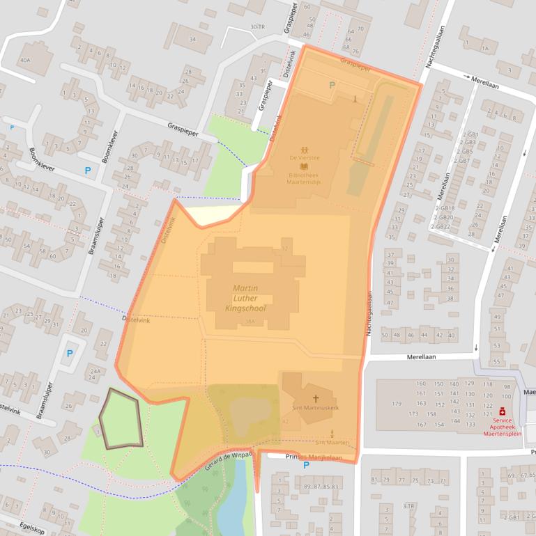 Kaart van postcodegebied 3738EB.