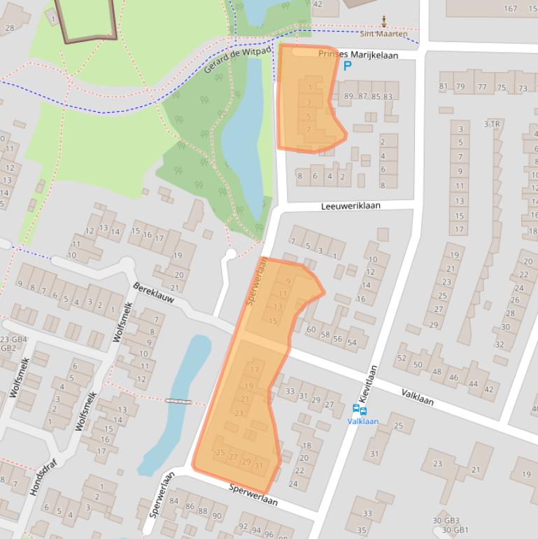 Kaart van postcodegebied 3738EH.