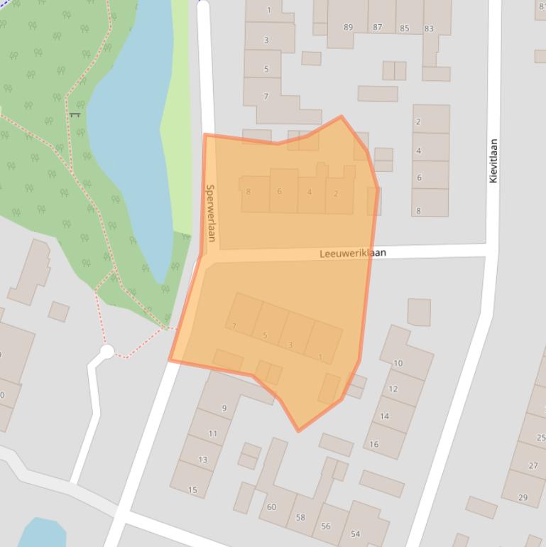 Kaart van postcodegebied 3738EM.