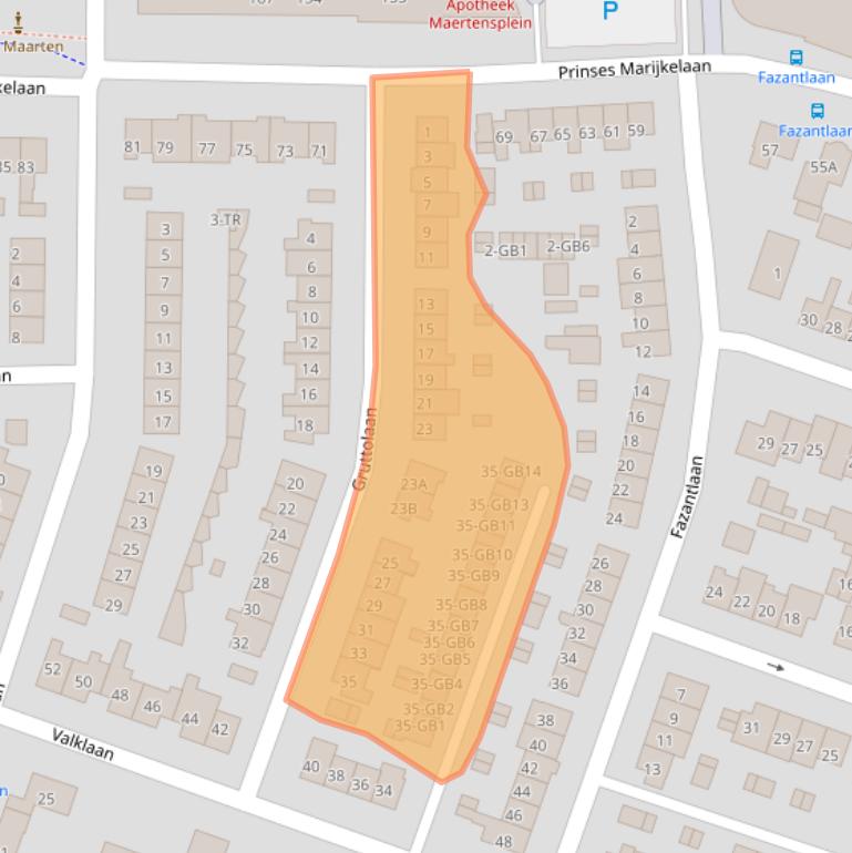 Kaart van postcodegebied 3738EV.