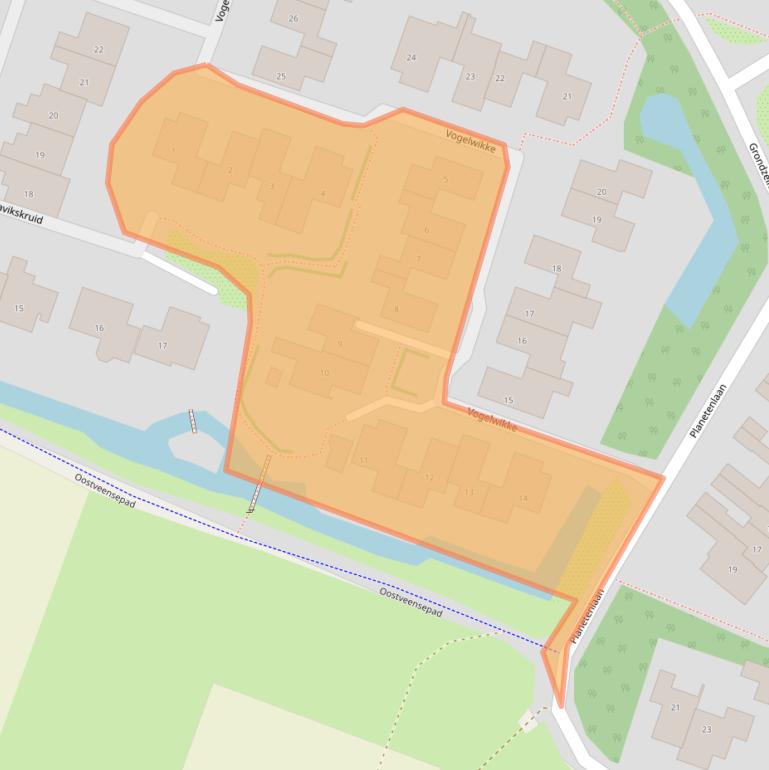 Kaart van postcodegebied 3738TS.