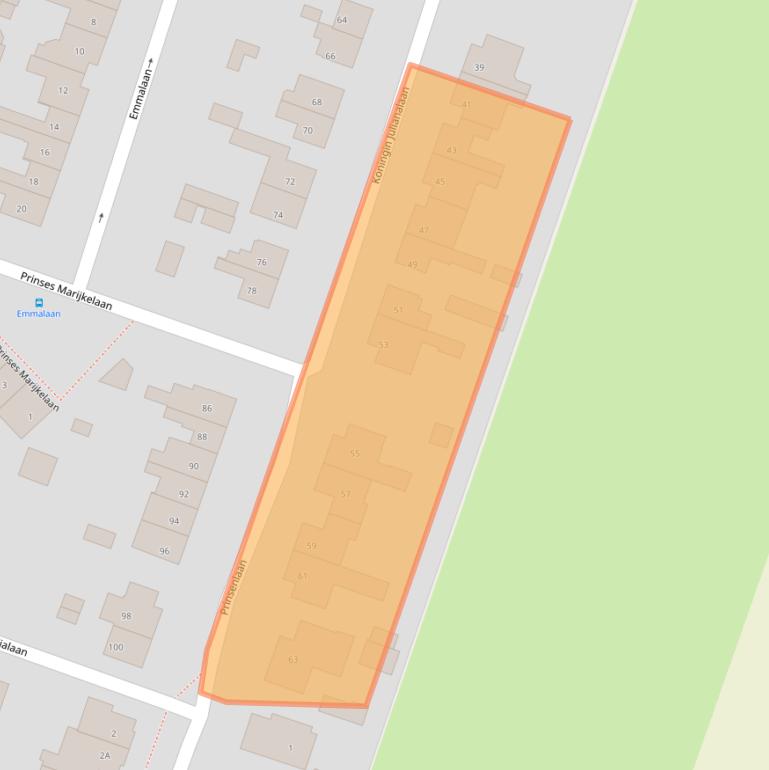 Kaart van postcodegebied 3738VB.