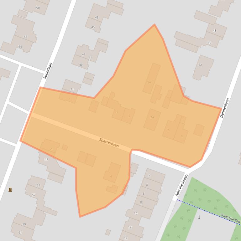 Kaart van postcodegebied 3739KK.