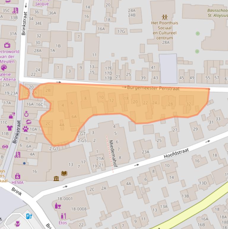 Kaart van postcodegebied 3741AH.