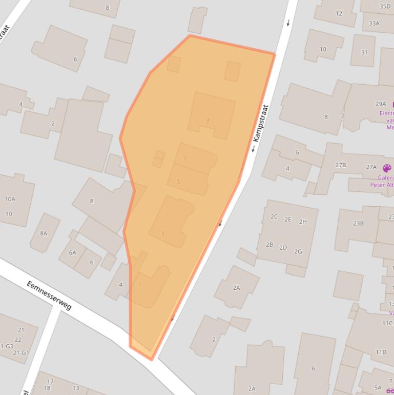 Kaart van postcodegebied 3741AP.