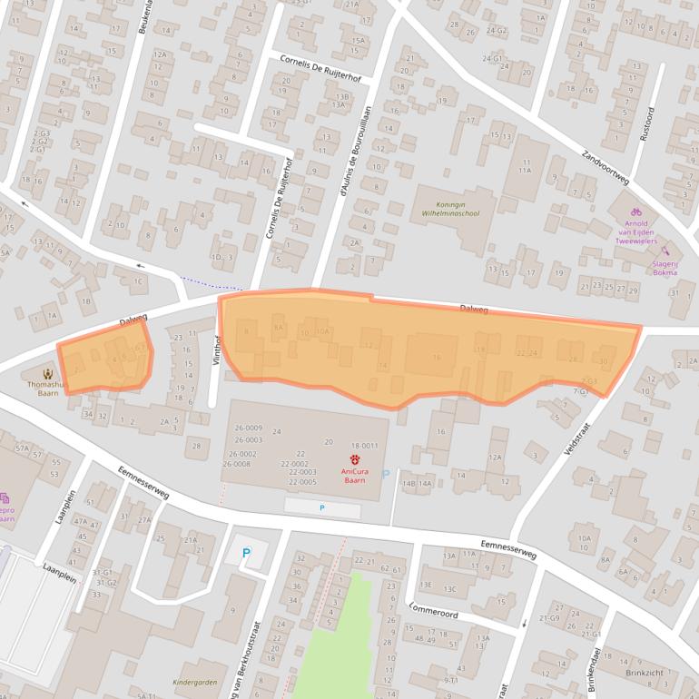 Kaart van postcodegebied 3741AV.