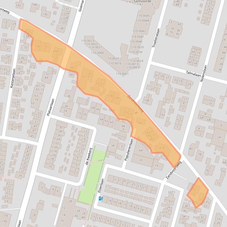 Kaart van postcodegebied 3741BB.