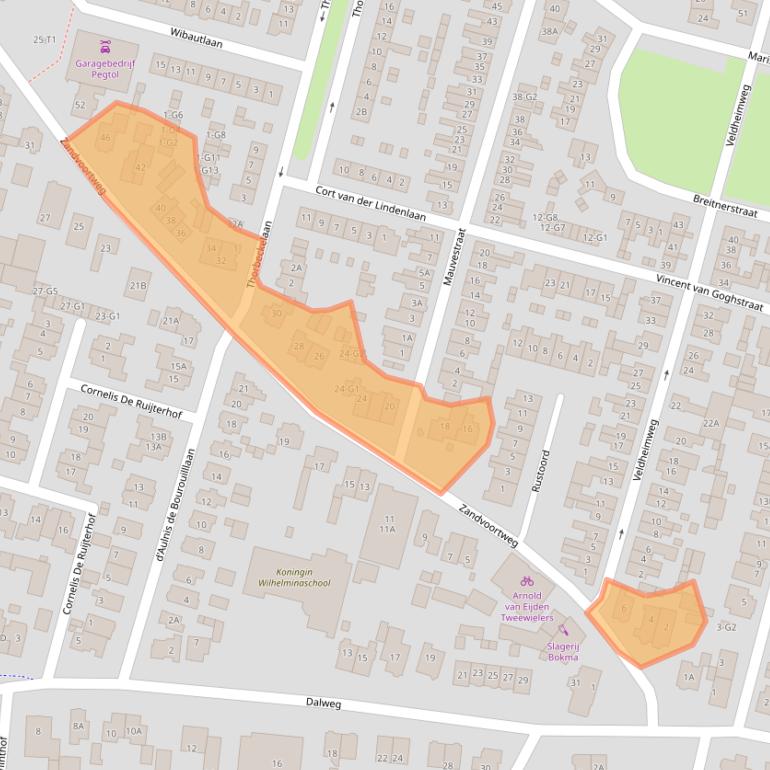 Kaart van postcodegebied 3741BG.