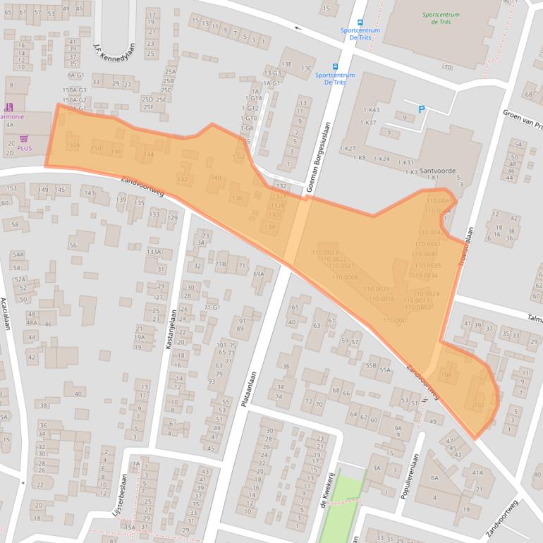 Kaart van postcodegebied 3741BJ.