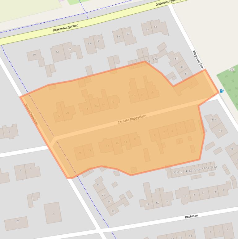 Kaart van postcodegebied 3741GJ.