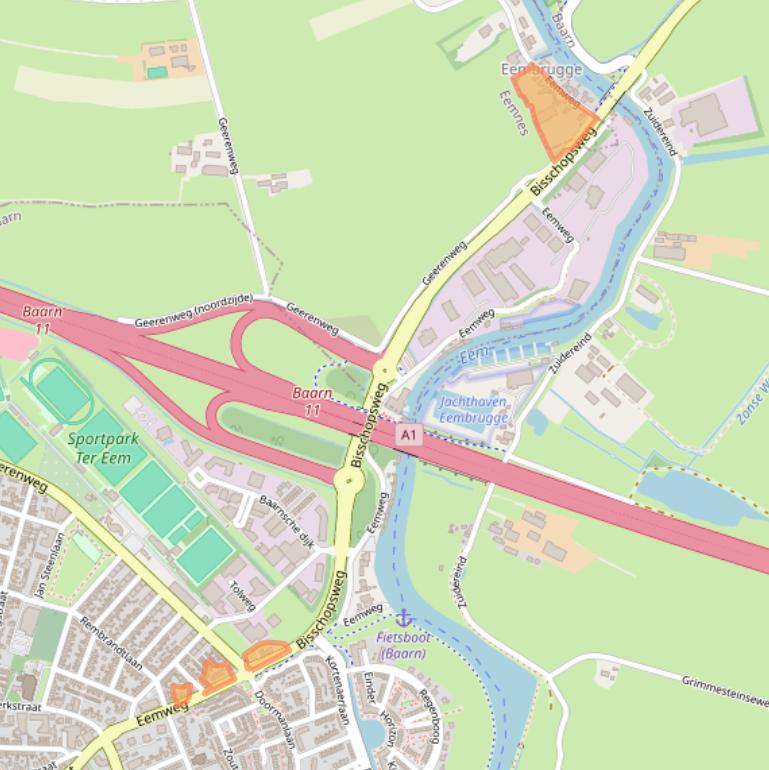 Kaart van postcodegebied 3741LA.