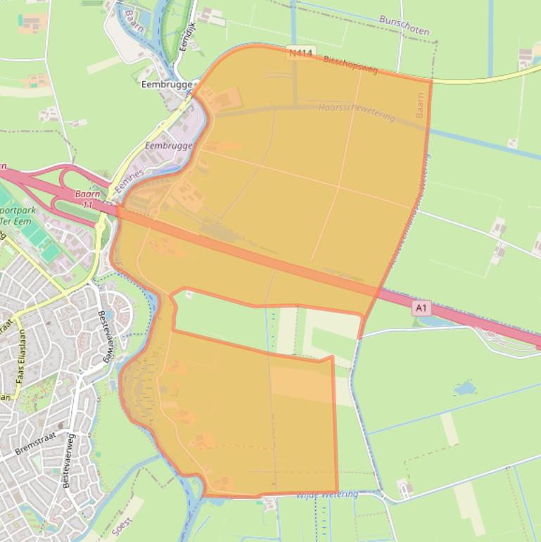 Kaart van postcodegebied 3741LG.