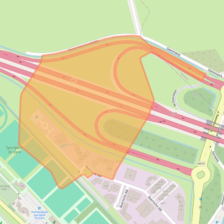 Kaart van postcodegebied 3741LS.