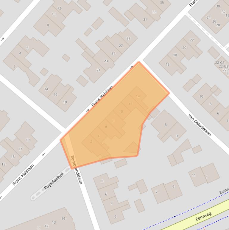 Kaart van postcodegebied 3741PE.