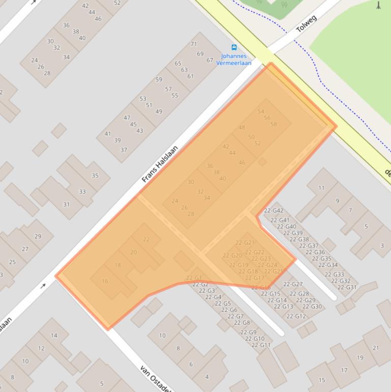 Kaart van postcodegebied 3741PG.