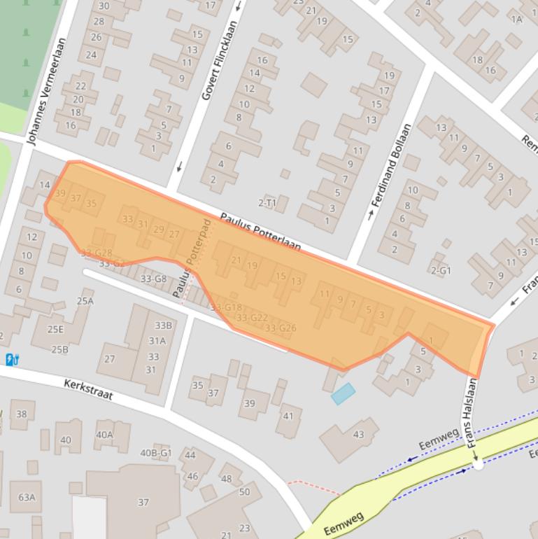 Kaart van postcodegebied 3741PH.