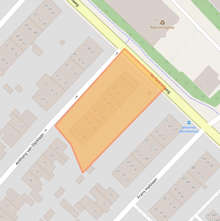 Kaart van postcodegebied 3741RD.