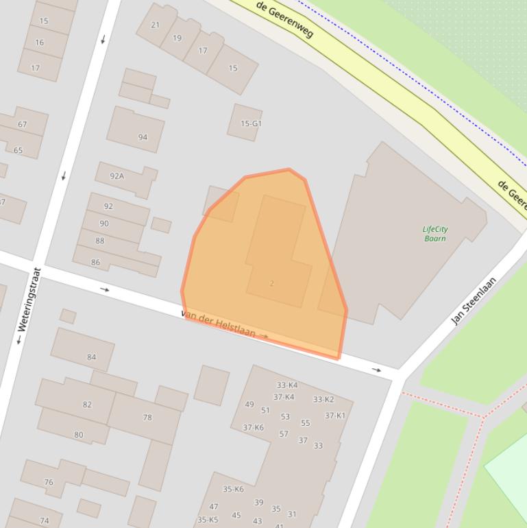 Kaart van postcodegebied 3741RT.