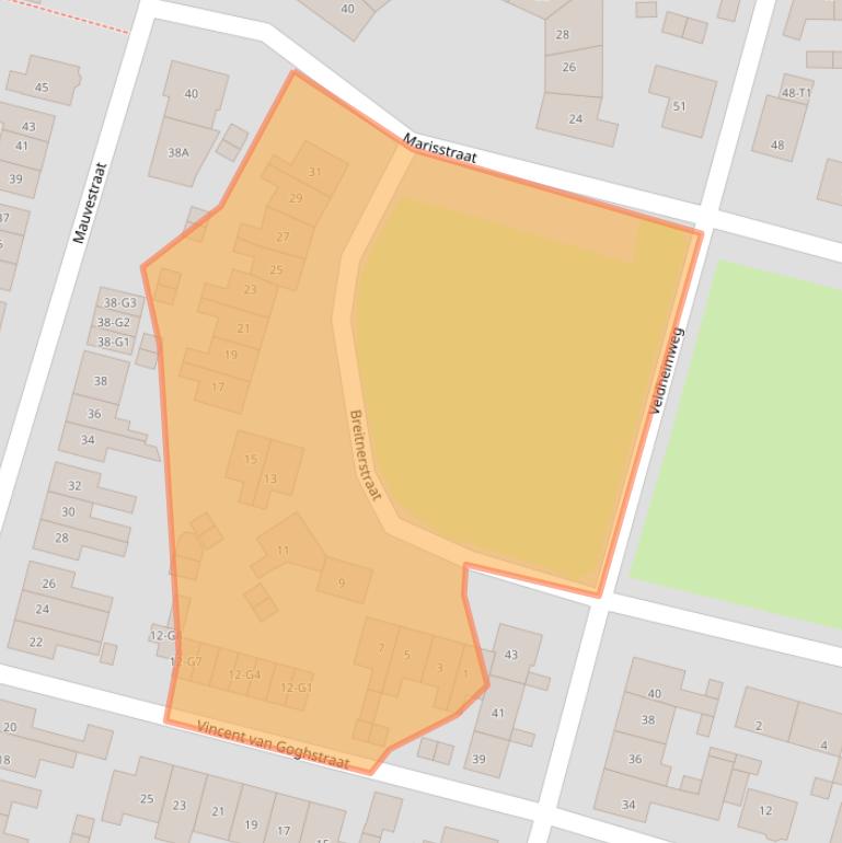 Kaart van postcodegebied 3741SH.