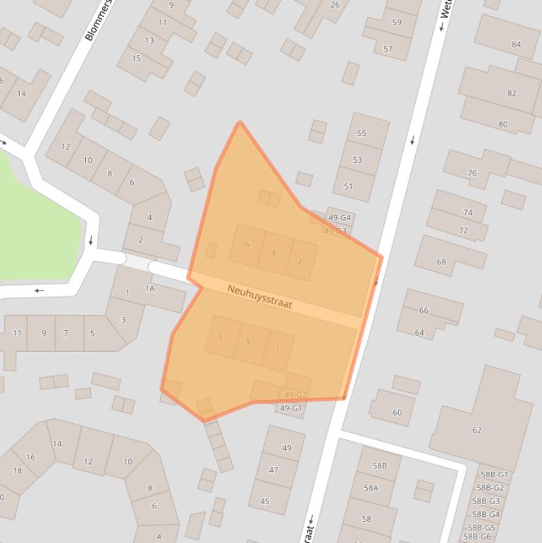 Kaart van postcodegebied 3741SN.