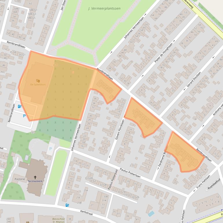 Kaart van postcodegebied 3741TA.