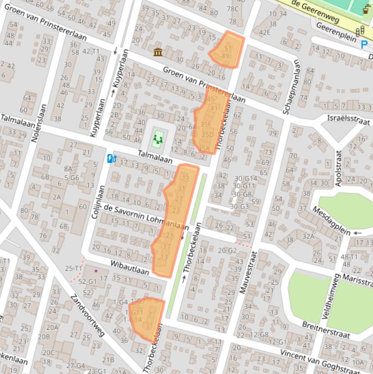 Kaart van postcodegebied 3741TR.