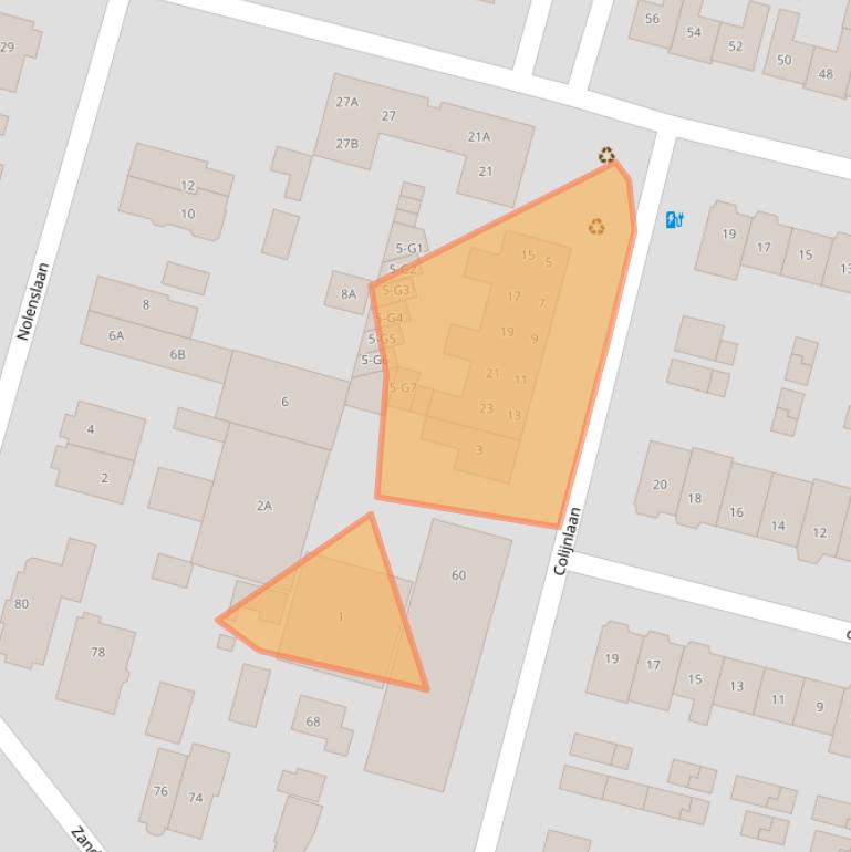 Kaart van postcodegebied 3741TZ.