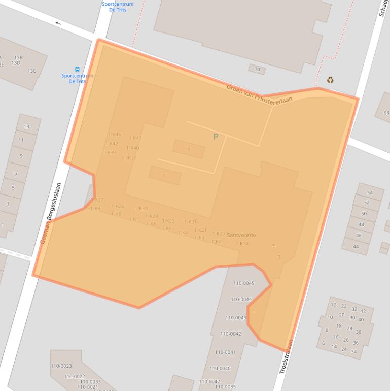 Kaart van postcodegebied 3741VJ.