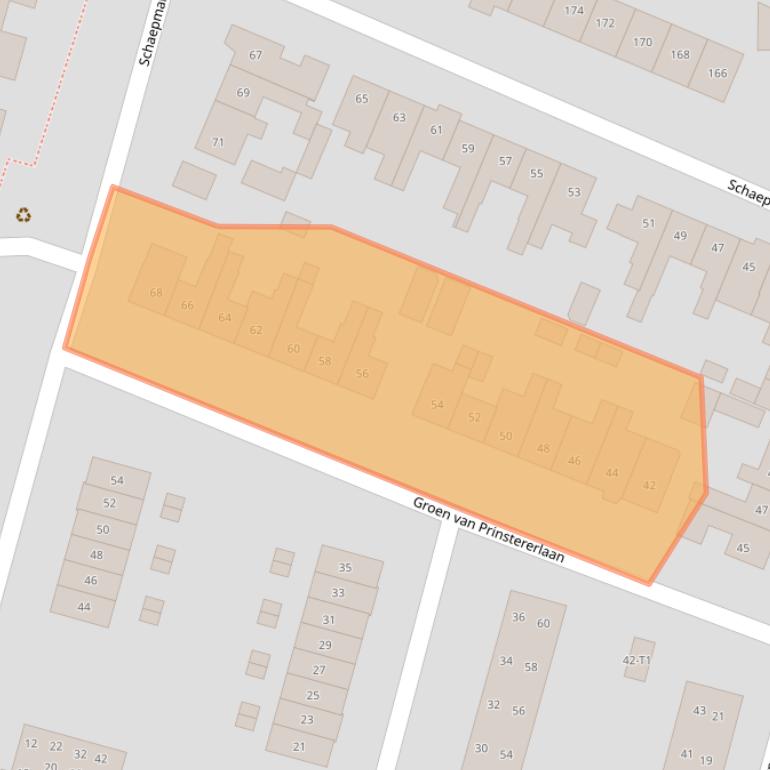 Kaart van postcodegebied 3741VN.