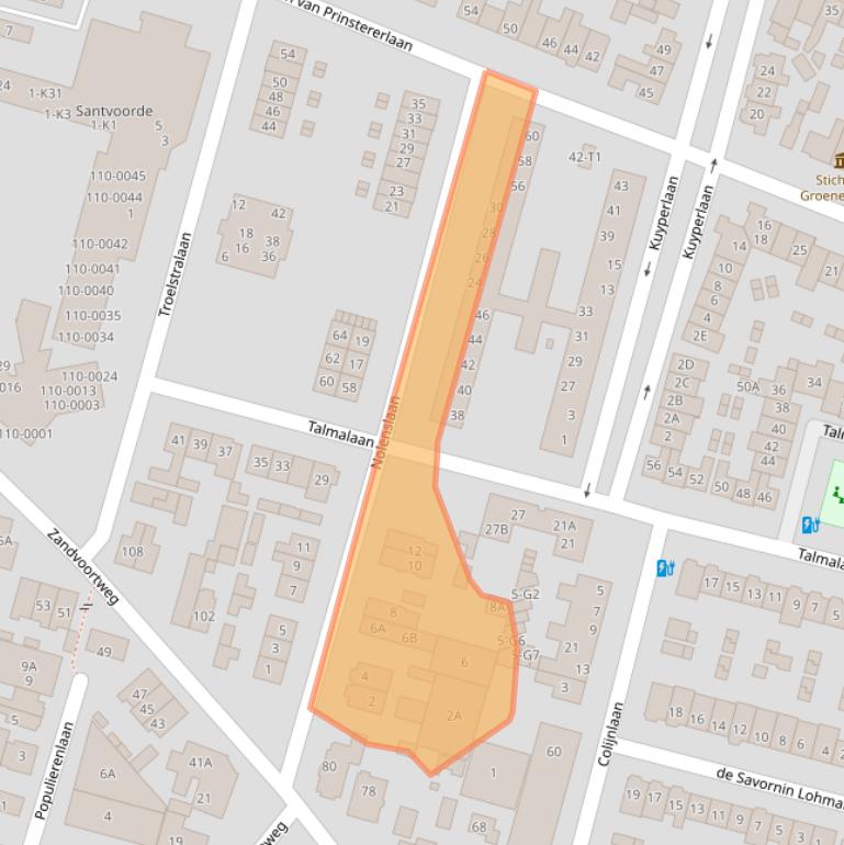 Kaart van postcodegebied 3741VT.