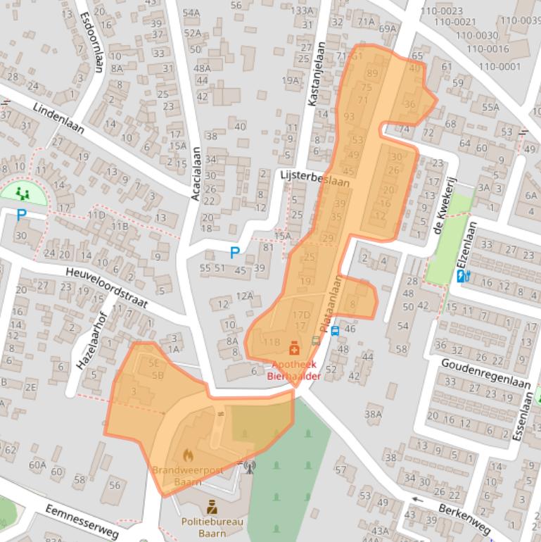 Kaart van postcodegebied 3741WE.